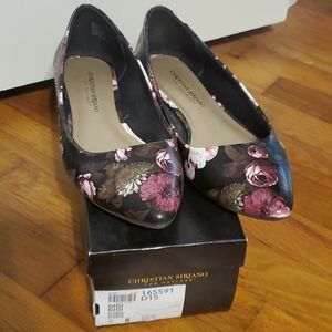 Womens floral pointed toe flats